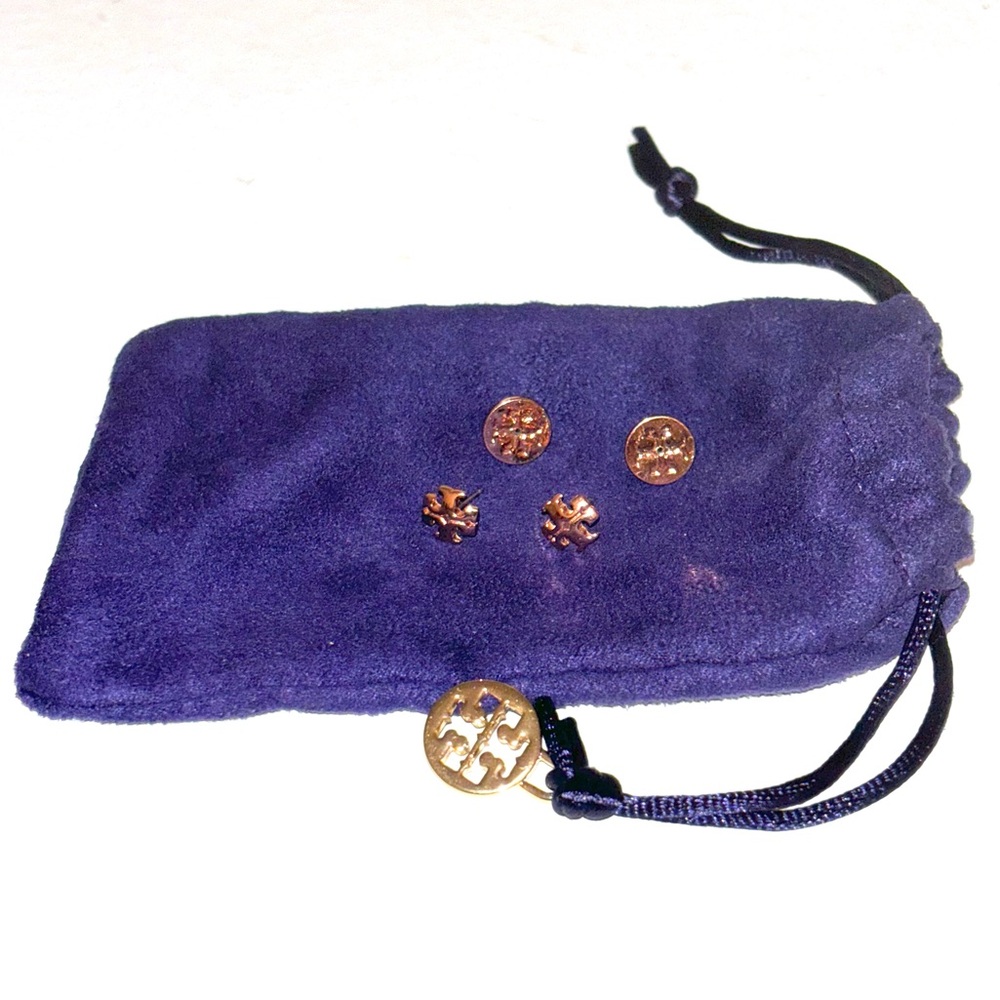 Tory Burch small Kira rose gold stud Earring - Picture 3 of 3